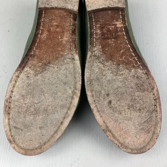 Frye Women's Size 7.5** Carson Green Leather Closed Toe SlipOn Ballet Flats FAIR - Picture 12 of 15
